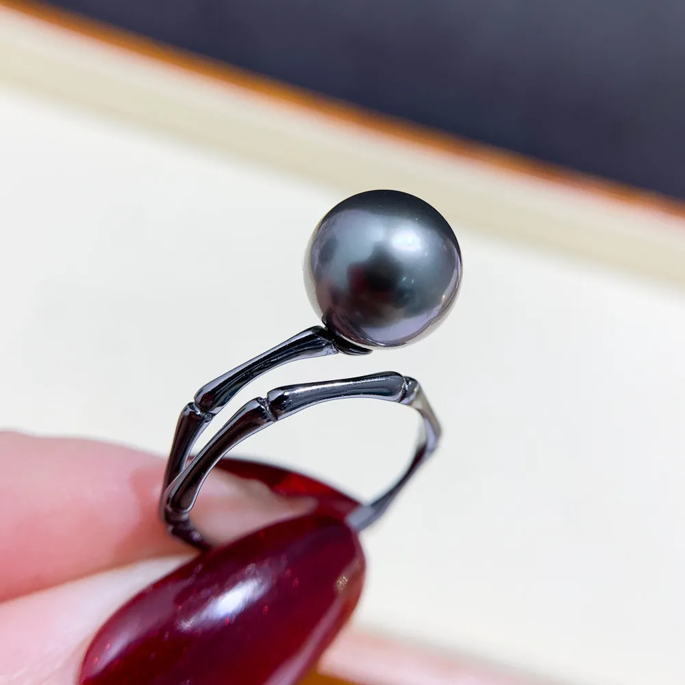

S925 Sterling Silver Ring Settings Classic Resizable Design Rings Base Suitable DIY Pearl Rings Accessory for 10-13mm Bead A008