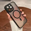Magnetic Luxury Matte Translucent Armor Shockproof Case For iPhone 16 15 14 13 12 11 Pro Max For Magsafe Wireless Charge Cover 3