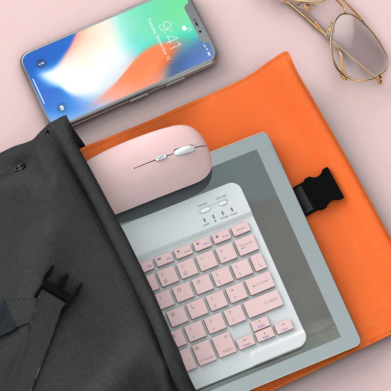 Teclado sem Fio Recarregável com Mouse 10 Ipad Pro 11 Air 5th 6th 8th Xiaomi Huawei Samsung - Imagem 5
