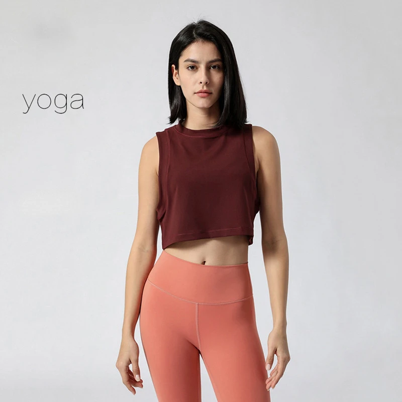 

Yoga Spring Sports Vest Women Yoga Wear Top Running Sleeveless Fitness Vest Breathable Quick Dry