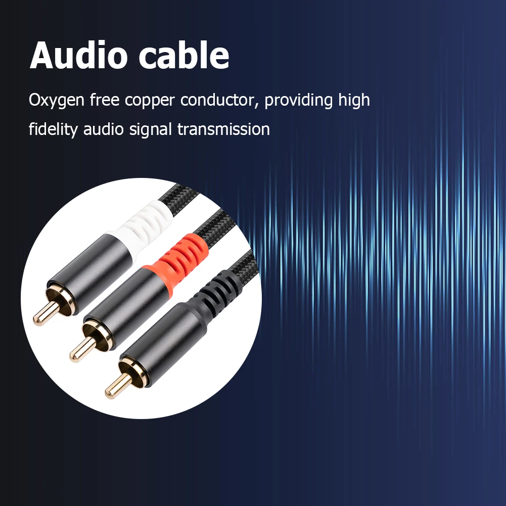 Premium Subwoofer Y Cable - High-Quality RCA Male to Dual RCA Male Audio Splitter