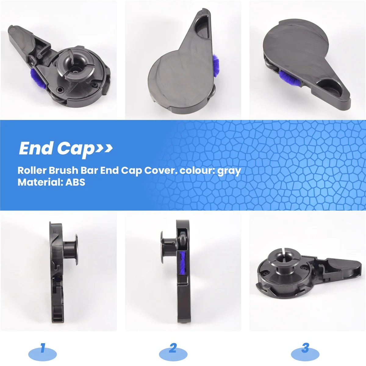 Roller Brush Bar End Cap Cover Vacuum Cleaner Replacement Parts For Dyson Digital Slim V8 Slim V12 V15 Detect Slim roller brush end cap cover