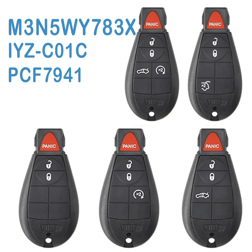 

2 Pcs/lot M3N5WY783X Auto Smart Remote 2/3/4B IYZ-C01C ASK 433MHz PCF7941 Chip Replace Car Key Fob For Chrysler