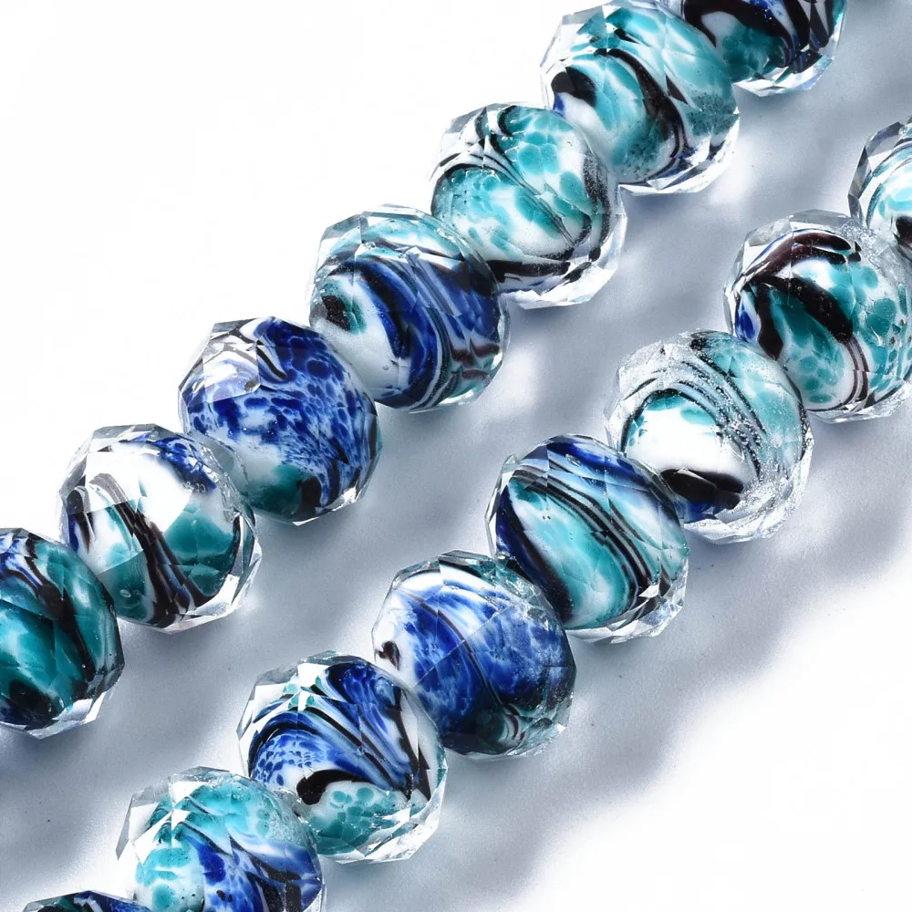 

about 45pcs/strand Handmade Lampwork Abacus Beads Strands With Inner Flower Beads for jewelry making DIY bracelet necklace decor