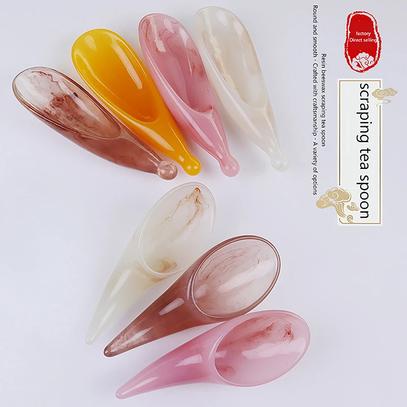 

Resin Scraping Spoon Beeswax Scraping Plate Facial Cervical Spine Meridian Massage With Round Dot Whole Body Massage Tool