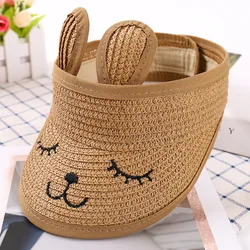 New Rabbit Hat Childen Hat Summer Straw Folding Visor Kids Cap Cute Adjustable Kids Sun Hat for Boys Girls Child Cap Outdoor Hat