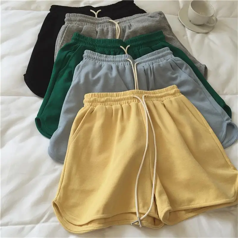 

Shorts Women's 2023 Summer Vintage Solid Color Loose Home Casual Female Fashion Elastic Waist Sports Short Cycling Biker Clothes