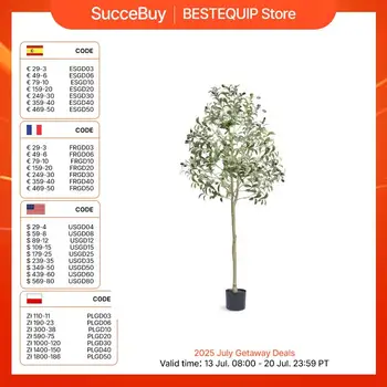 SucceBuy Oliva artificiale 4/5/6FT di altezza Pianta finta Materiale PE sicuro Protezione inclinazione anti-ribaltamento Albero a basso manutenzione per la casa 1