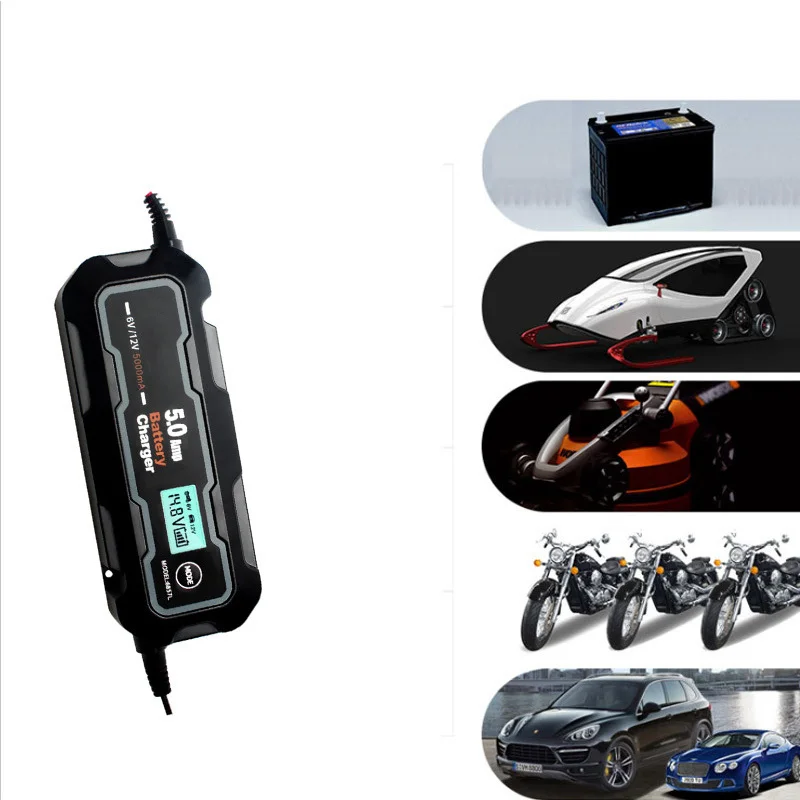 Voll Automatische Motorrad Batterie Ladegerät Betreuer 6V/12V 5000mA Smart  Schnelle Power Lade Für Auto Motorrad - AliExpress