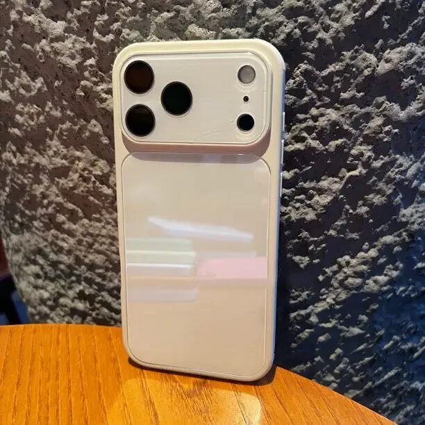 Glossy Tempered Glass Phone Case with Crystal Lens Protection and Shockproof Bumper
