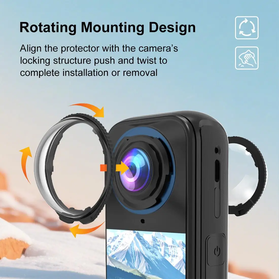 Insta360 X4 Air 2025 카메라용 회전형 유리 렌즈 커버, 김서림 방지 광학 유리 렌즈 보호 캡 액세서리