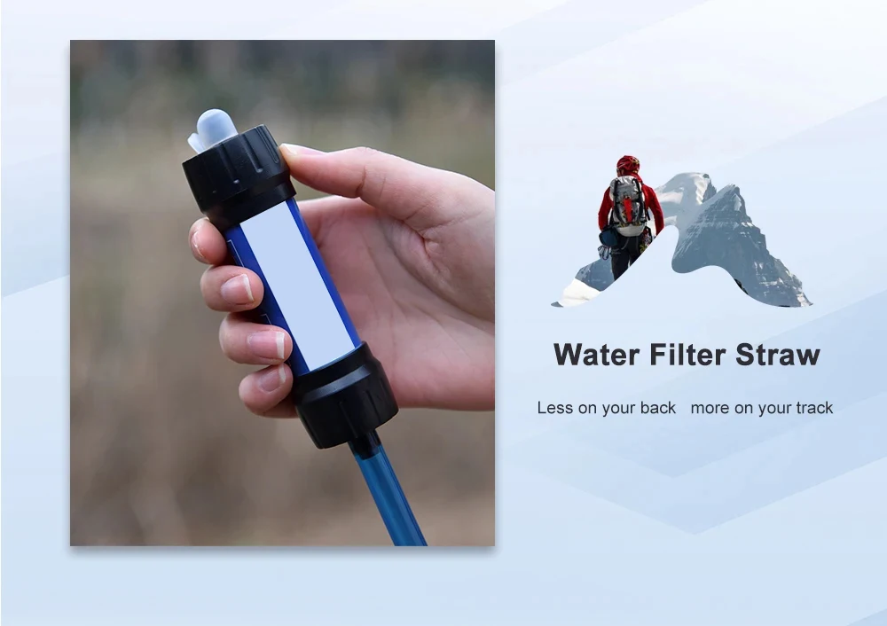 Reusable Straw Water Filter for Outdoor Camping Emergency Portable Water Filter with Medical-Grade Hollow Fiber Tech