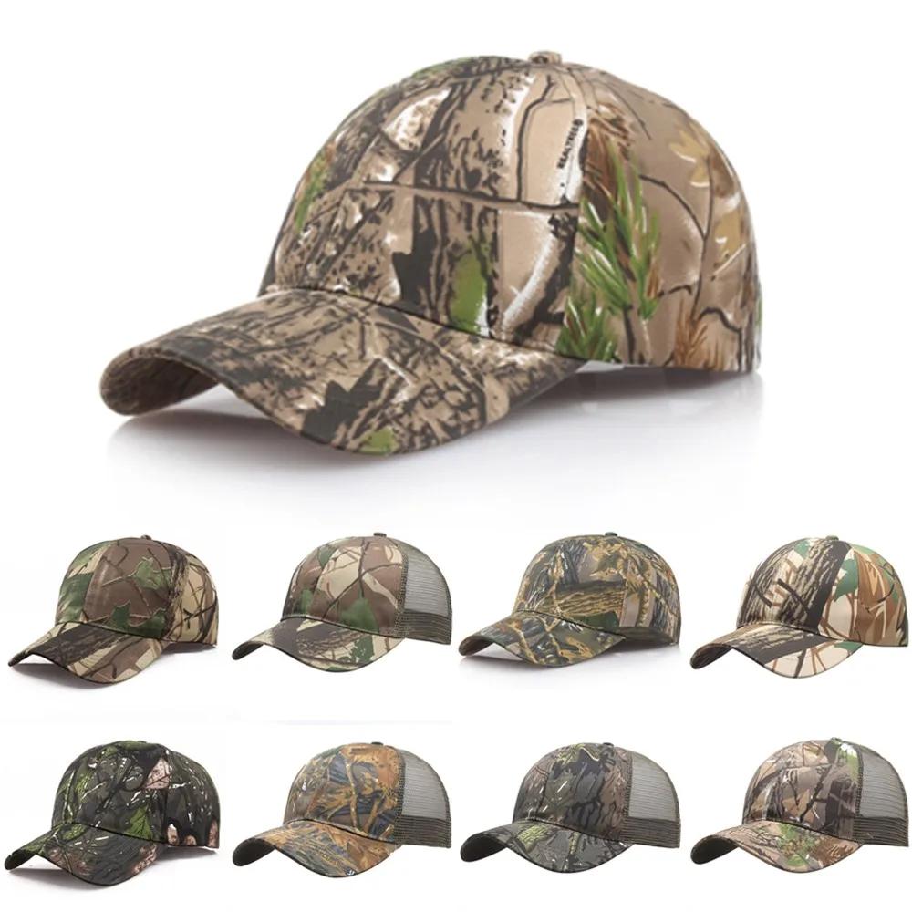 1PC Polyester 9 Colors Camouflage Hat Adjustable Mens Hunting Fishing Army Baseball Cap