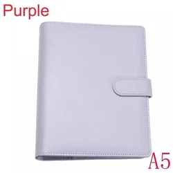 Vintage - Style Leather Refillable Notebook and Notepad Cover Binder (A5 purple)