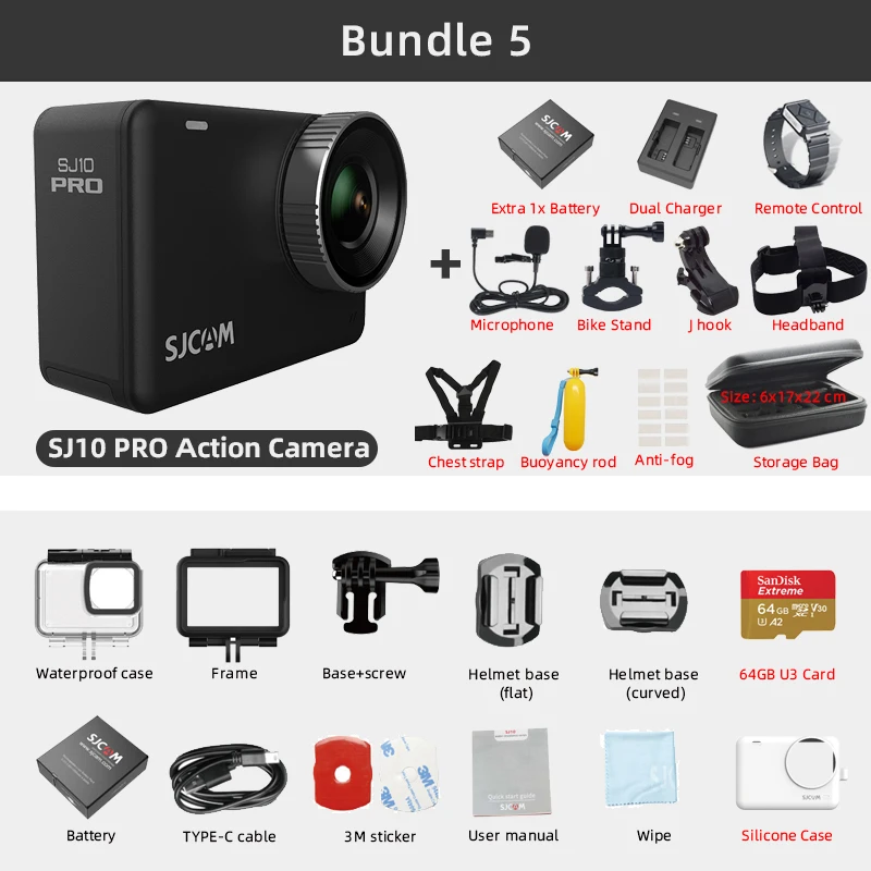 cheapest action camera Original SJCAM SJ10 Pro Action Camera 4K 60FPS WiFi GYRO Live Streaming Touch Screen 8x Zoom 10 Meters Body Waterproof Sports DV action camera battery life Action Cameras