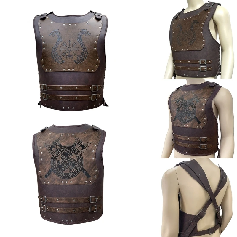 Vintage Viking Chest Armors Medieval Leather Vest Leather Medieval