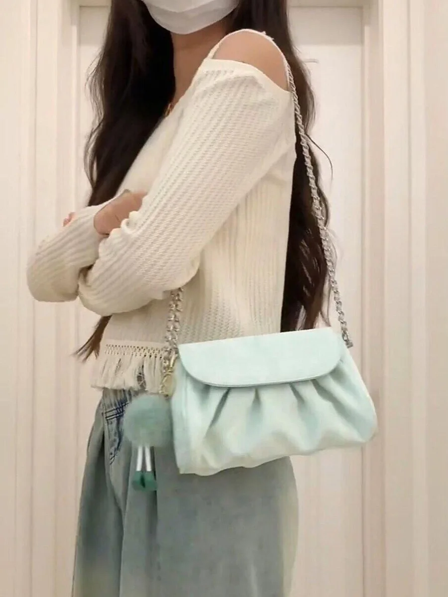 JIAREDI Sweet Pink Chain Crossbody Bags Women Women Fashionable Cloud Handbag Messenger Bag Ladies 2025 New Shoulder Bags Y2k