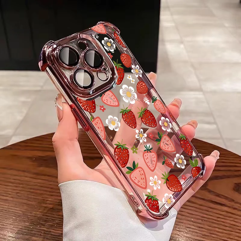 Summer Lemon Shockproof Phone Case - Full Protection with Stylish Plating Design