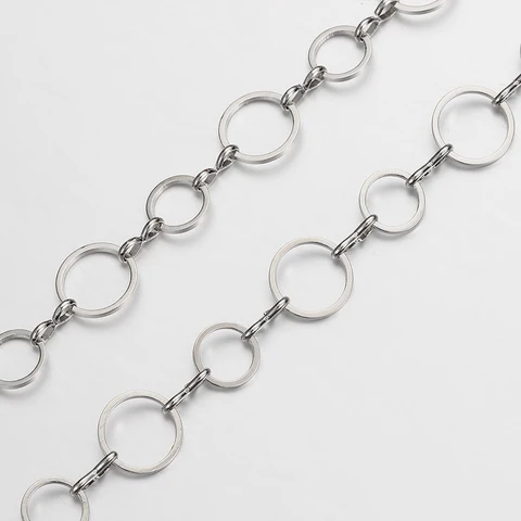 Meter 8mm 10mm Circle Link Chain Silver Gold Plated o-shaped Loop Chain for Jewelry Making DIY Necklace Bracelet Chain Accesso