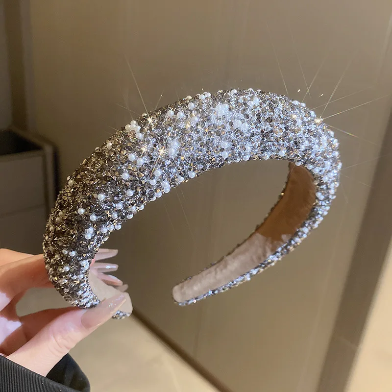 thumbnail image 2 of Vintage High Cranium Artificial Pearl Hairband, 2025 UpgradeElegant Braided Pearls 2 of 14