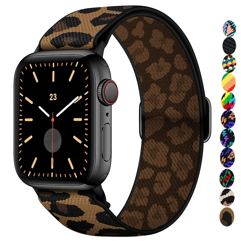

Ремешок резиновый для Apple watch band, нейлоновый эластичный браслет для соло iWatch series 3 4 5 6 se 7, 45 мм 40 мм 44 мм 41 мм 38 мм 42 мм