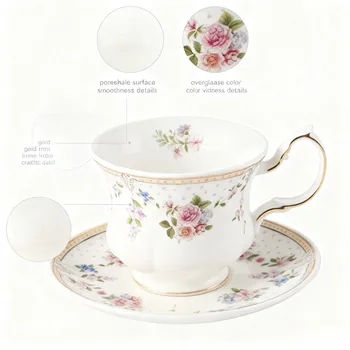Floral Porcelain Tea Cup Set 1