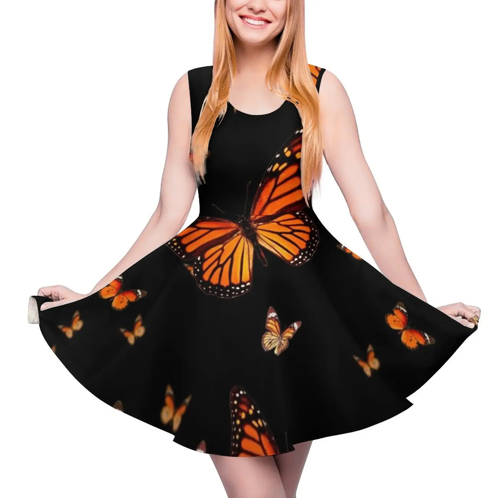 

Monarchs Aflutter Round Neck Dress summer dress women 2024 summer dress woman 2024 trendy womens elegant dresses for women