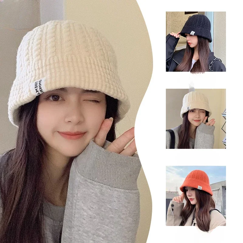 

Women's Autumn and Winter New Ear Protection Big Headband Knitted Basin Hat Men's Streetwear