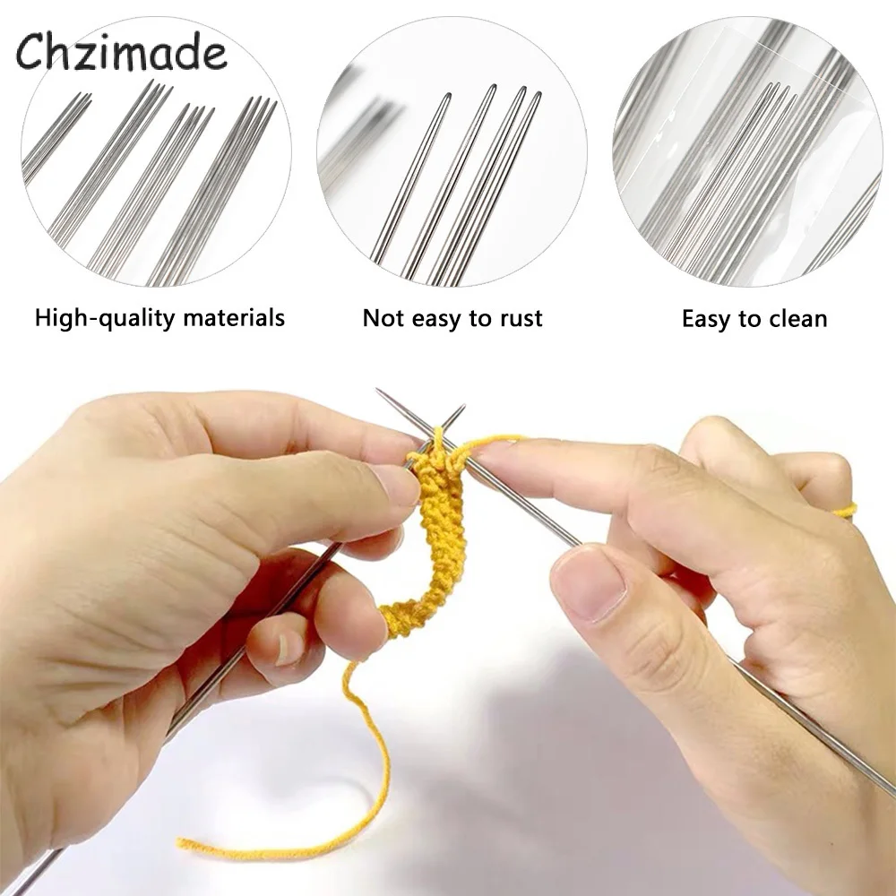 Chzimade 24Pcs 1/1.25/1.5mm 스테인레스 스틸 긴 구슬 바느질 바늘 비즈 자수 패치 워크 Diy 봉제 공예