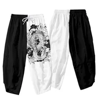 Japanese Kimono Pants Women Men Samurai Dragon Print Harem Pants Loose Elastic Waist Chinese Style Cosplay Trousers 1