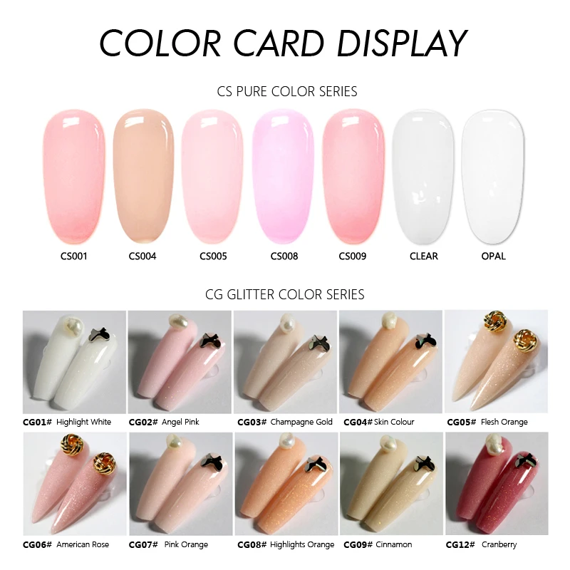 CHUNSHU Jelly Builder Nail Gel Glitter Hard Gel Extension By Nail Forms For Nails Art Manicure Professional DIY Nail Strengthen 3