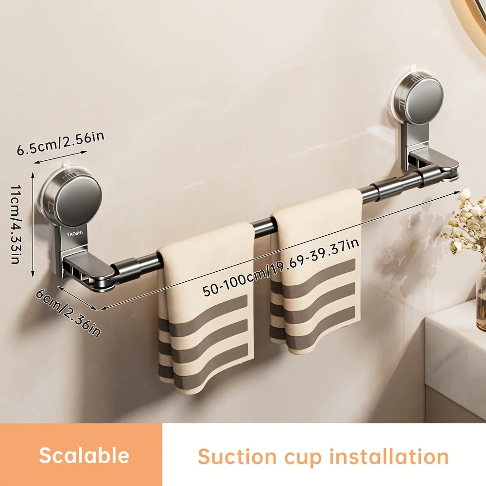 Retractable Towel Rack with Suction Cups That Leaves No Holes Or Marks Storage Rack for Kitchen Pot Lids Made of Aluminum