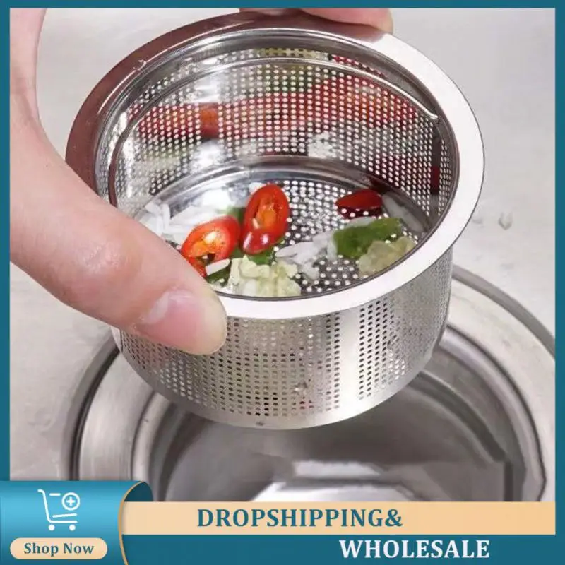 

Kitchen Sink Filter Plug Mesh Dense Hole Basin Sink Drain Filter Basket With Handle 304 Stainless Steel Drain Accessories
