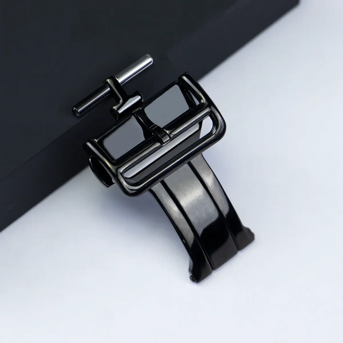 Premium Rubber Wristband with Metal Folding Clasp and Stainless Steel Buckle