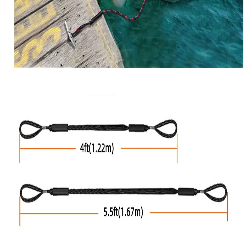 ISURE MARINE 4FT 보트 탄성 로프 모터보트 마린 케이블 도크 로프 계류 로프 고속 보트 연결 로프