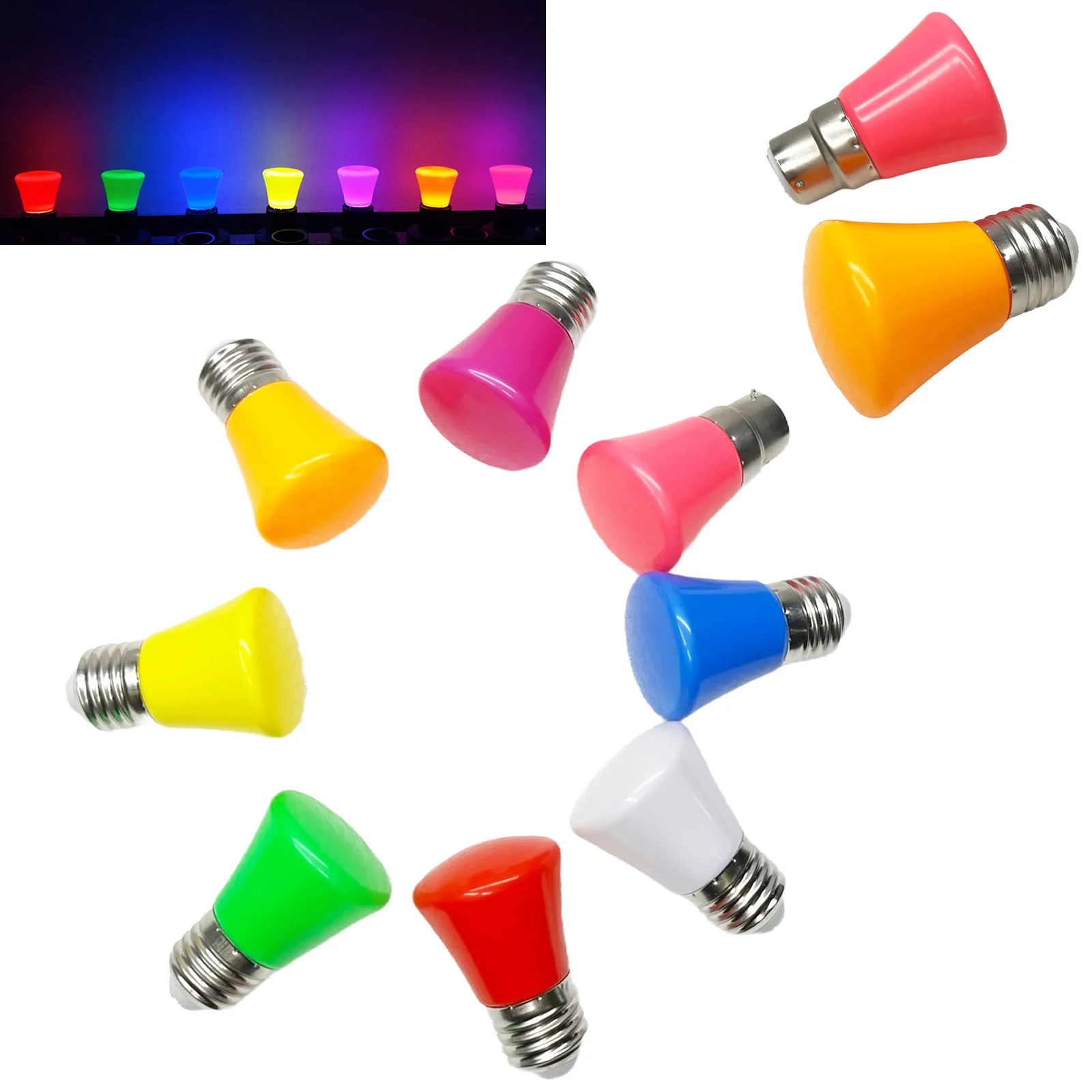 Multicolor E27 B22 LED Globe Light Bulb 2W AC 110V/220V Globe Decoration Lamp 360 Degree Lighting for Party Bar Holiday Decor