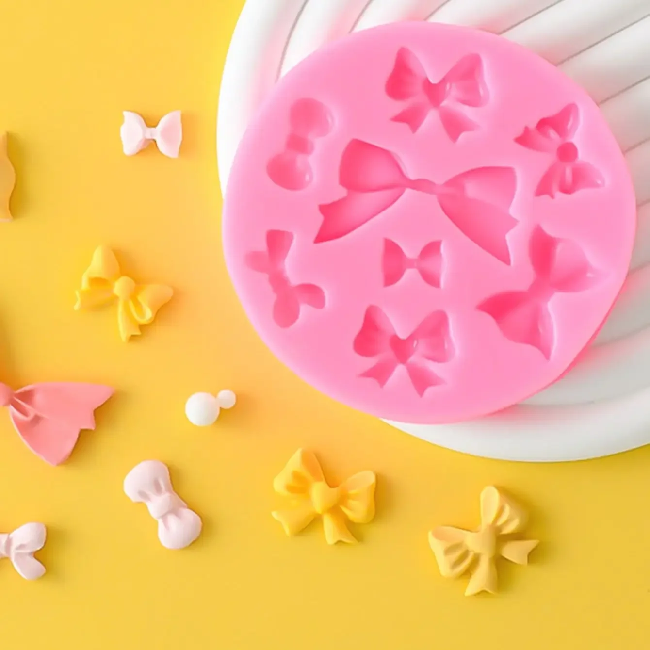 1pc Many Mini bow chocolate wedding cake decorating tools DIY baking fondant silicone mold High quality