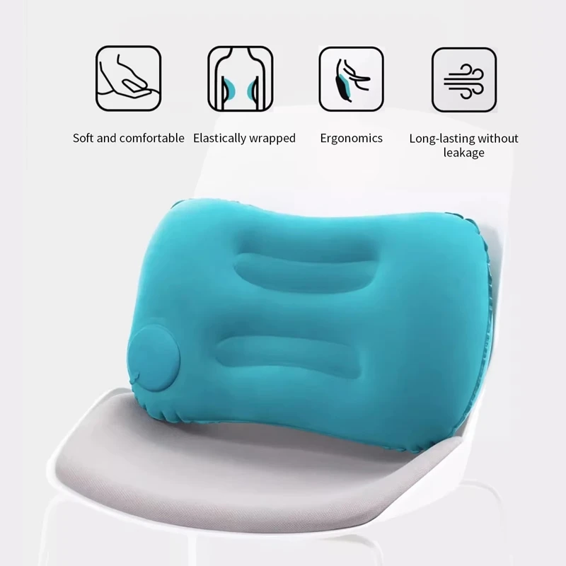 Ultra-Soft Portable Travel Pillow - Inflatable Cushion for Camping, Office, and Car