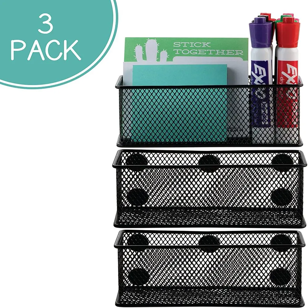 

2023 new One Compartment Pen & Pencil Holder (Pack of 3) – Mesh Pen & Marker Storage Basket for Refrigerator Office Desk Ho