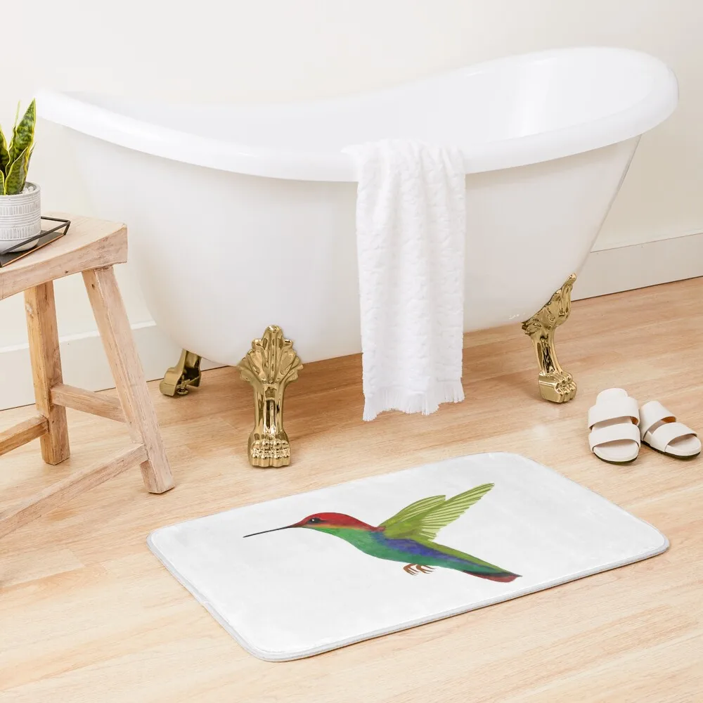 

Photo of a beautiful humming bird cut out from the background with added texture for the feathers Bath Mat