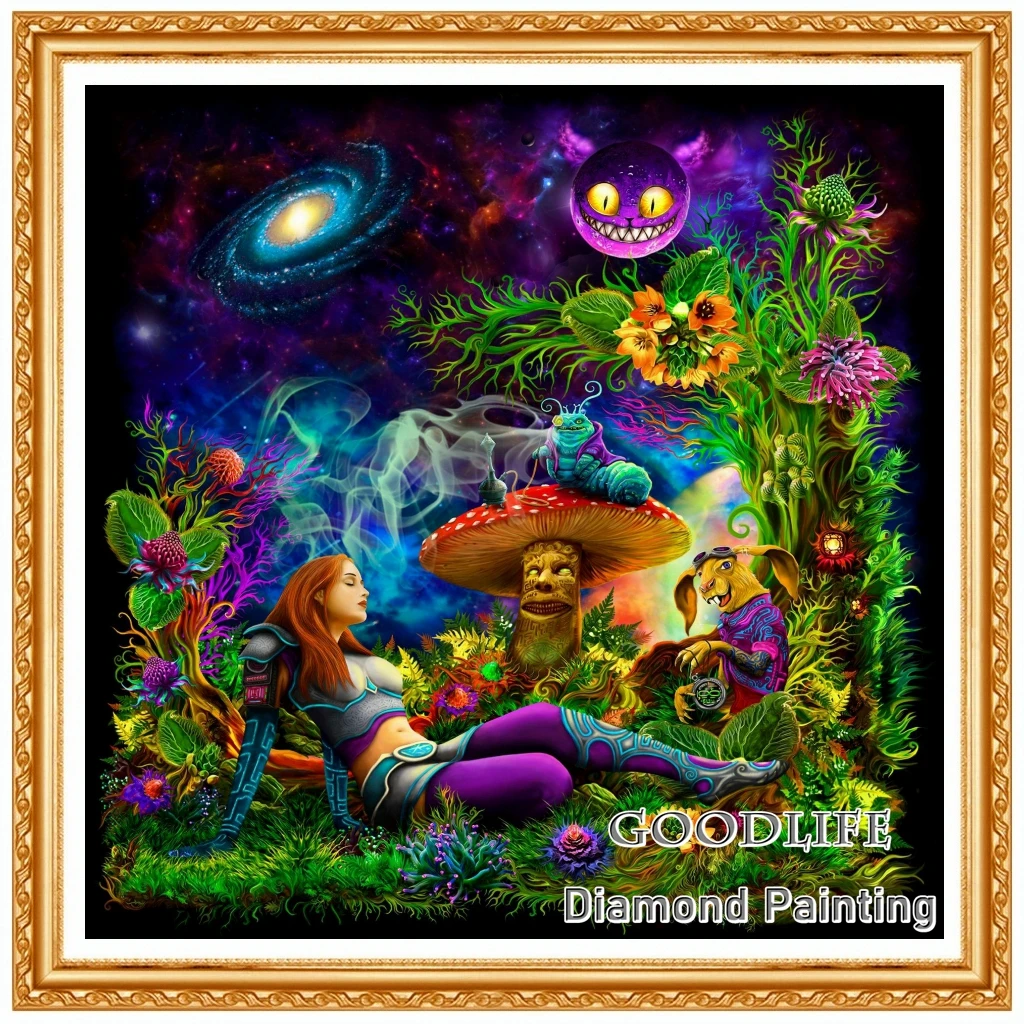 Alice in Wonderland Fantasy Fairy 5D DIY Diamond Painting Art Full Drill Mosaic Cross Stitch Kits Handicraft Gift Home Decor