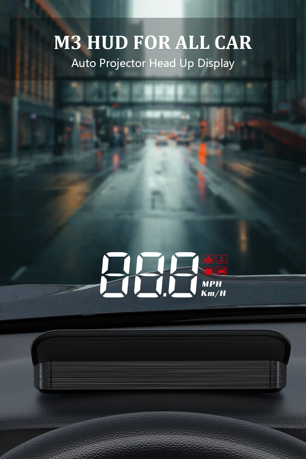 Head-Up Display HUD Speedometer Projector (Comes With Hood
