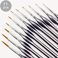 [High-Quality Thin Precision Brushes] 11pcs Fine Detail Micro Brush Set with Gourd Handles - Ideal for Acrylic Art, Miniatures 1