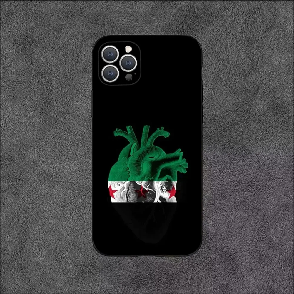 Iphone Case Phone Case Phone Protector Cover Syrian Syria Flag Phone Case For iPhone 15,14,13,12,11,Plus,Pro Max,XS,X,XR,SE,Mini,8,7 Soft Silicone Black Cover