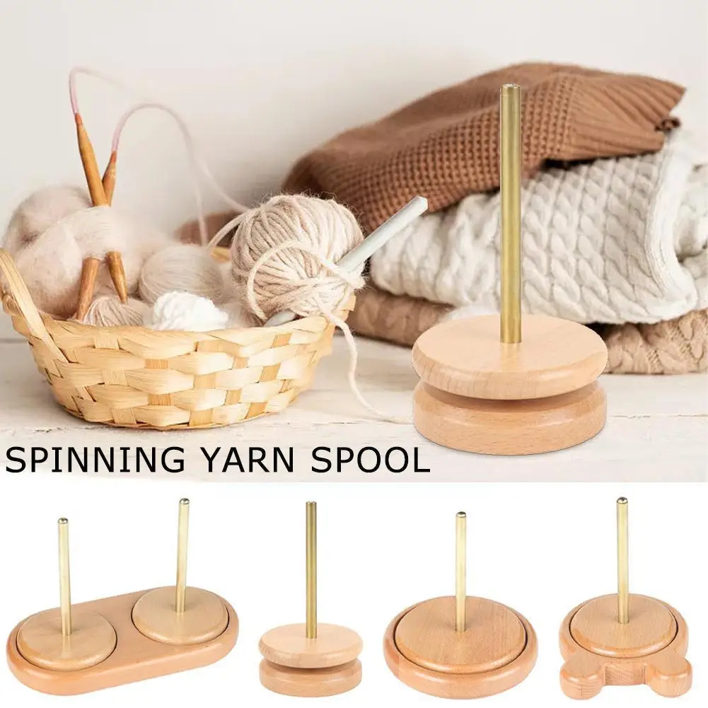 

Beech Wood Rotating Wool Spool Portable Solid Rotatable Spool Sewing Yarn Hand Articles New Durable J3E4