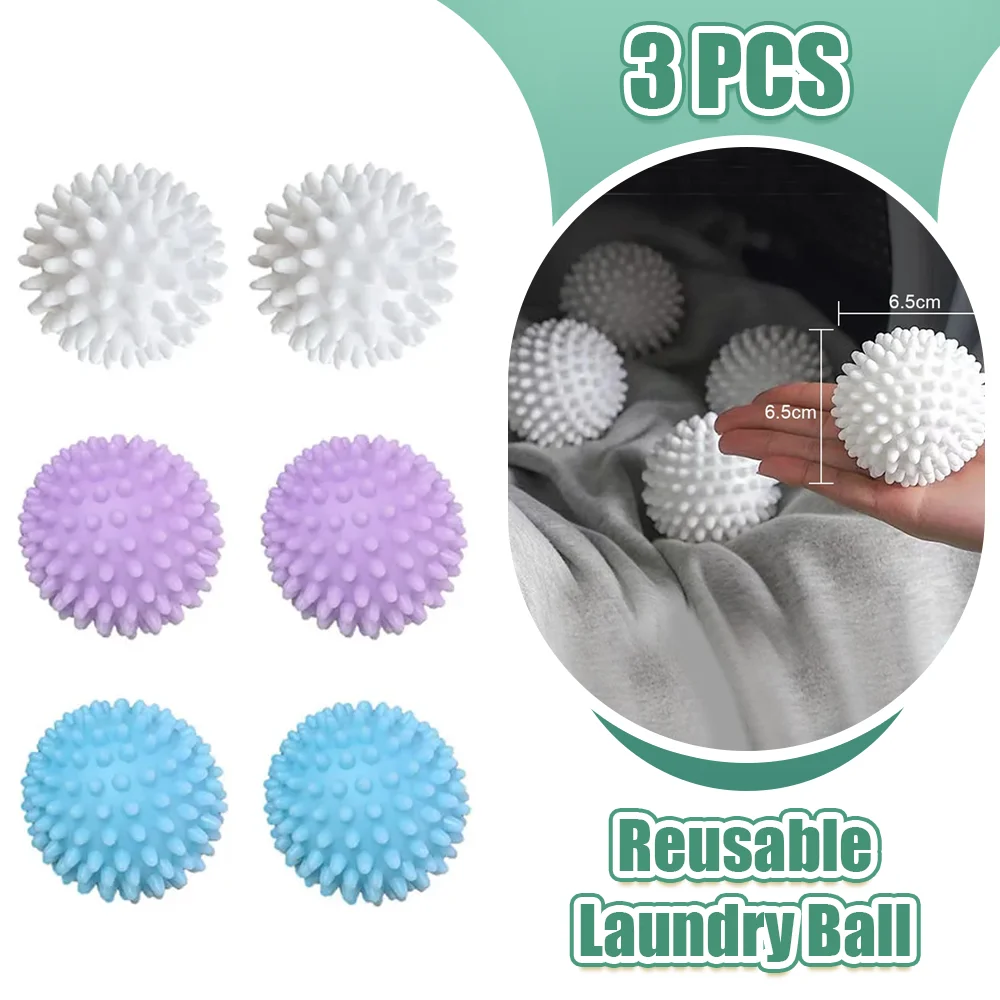 Laundry ball 3Pcs PVC reusable washing machine dryer fabric softener