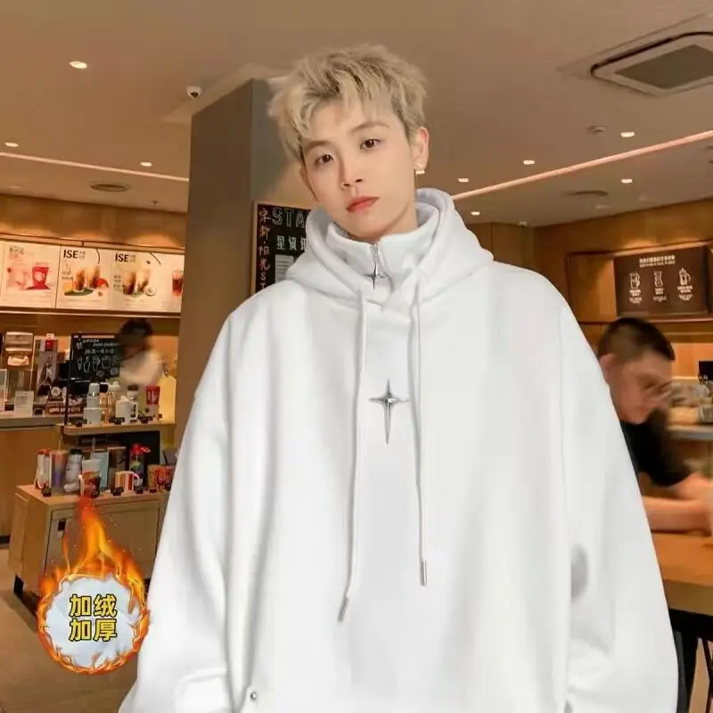 Sweat à Capuche Techwear Homme - Style Ninja Hip Hop - Chaud Hiver, Couleur Unie, Streetwear Harajuku - Coupe Décontractée - 6