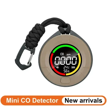 PTH-10D 미니 일산화탄소 감지기 CO 공기질 휴대용 모니터, HD LED 스크린, 실내 및 여행용 USB 충전