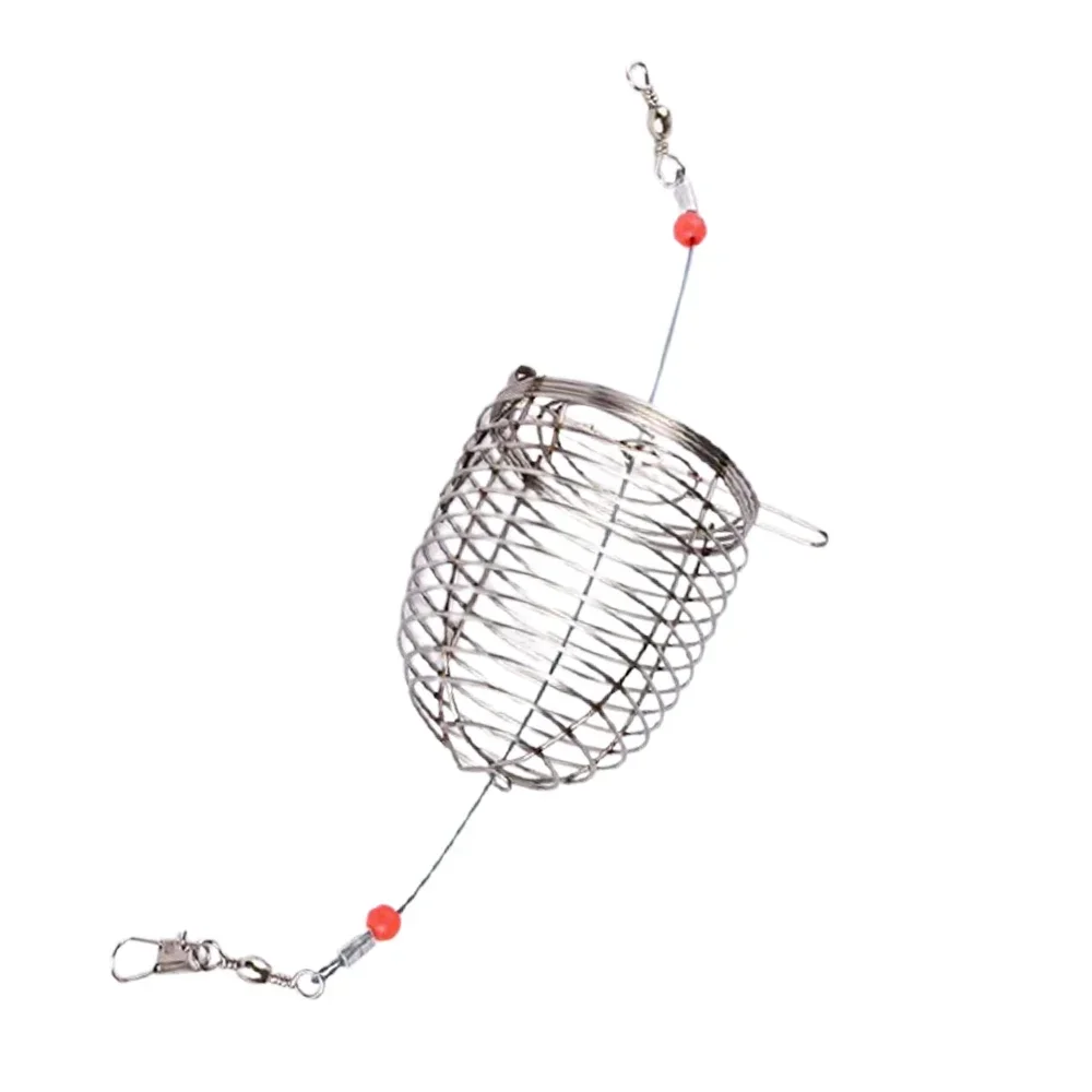 Fishing Accessories 5PCS Fish Small Stainless Steel Bait Cage Basket Feeder Holder Fishing Lure Cage