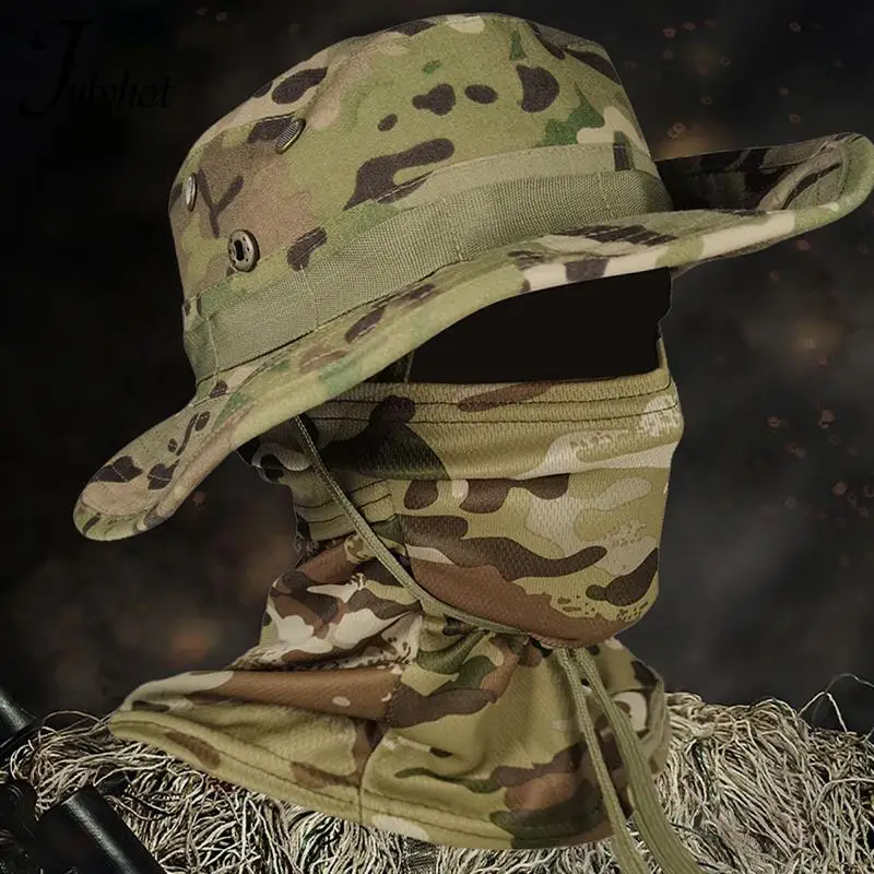 Tactical Camouflage Cap Military Hat Army Caps Men Women Outdoor Sports Sun Boonie Bucket Fishing Hiking Hunting Climbing Hats